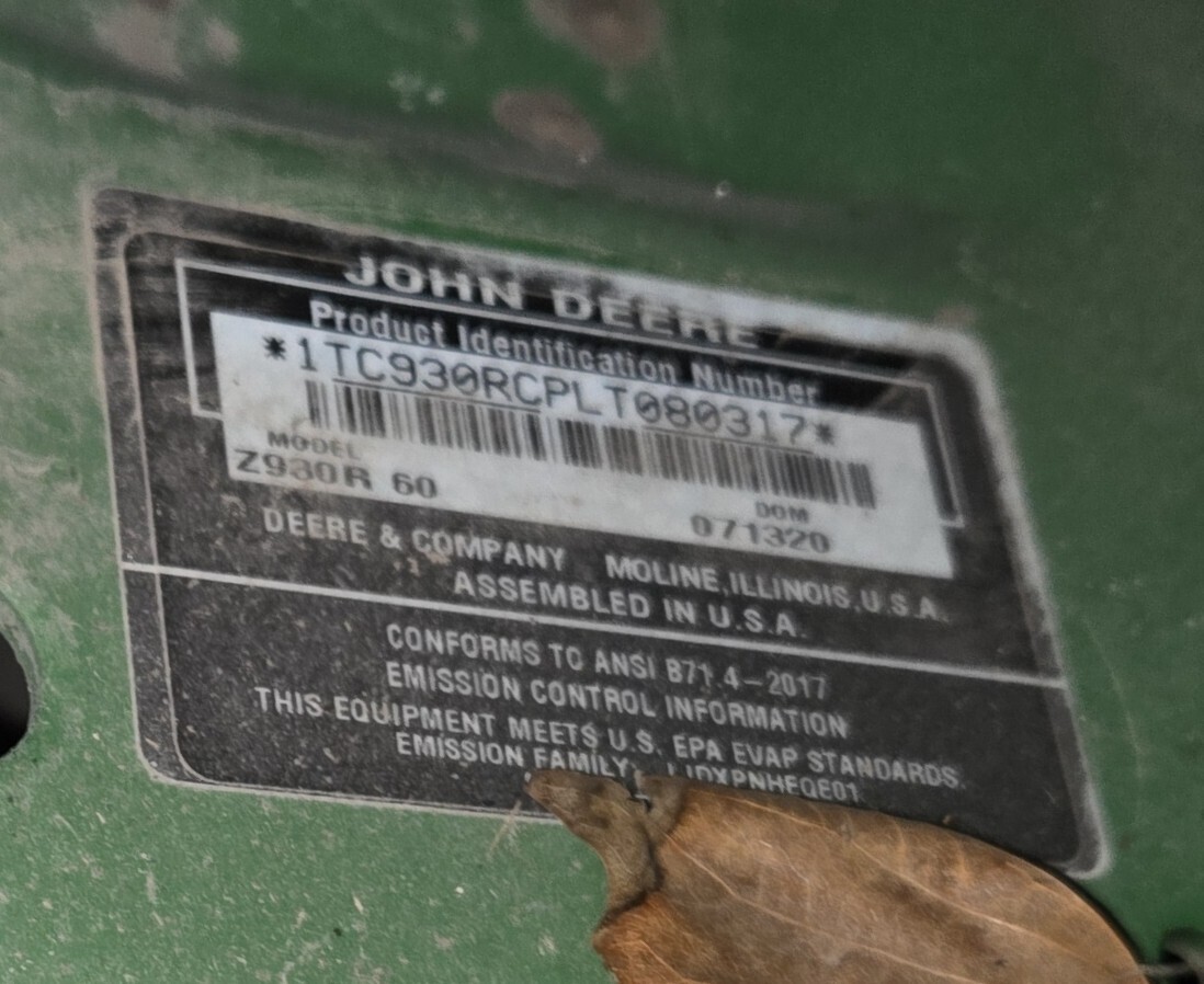 2020 John Deere Z930R Lawn Mower