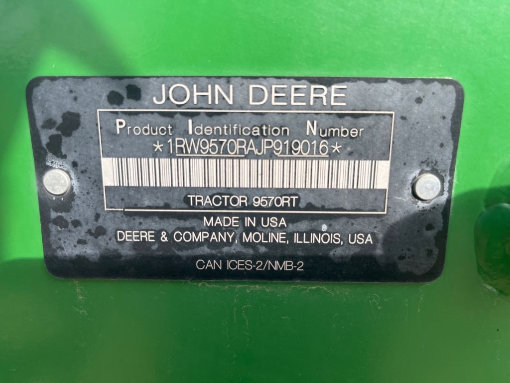 2018 John Deere 9570RT Tractor