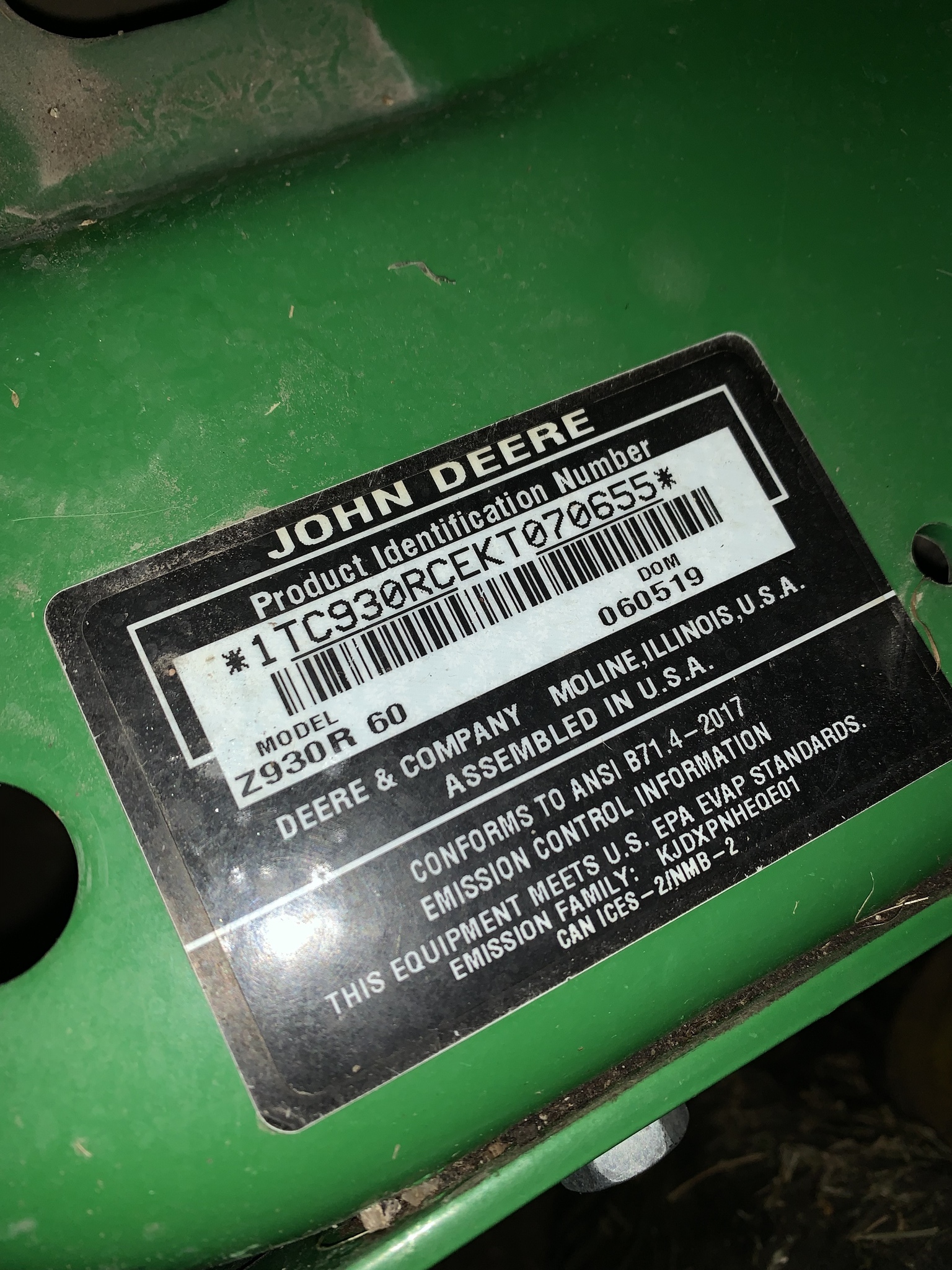 2019 John Deere Z930R Lawn Mower