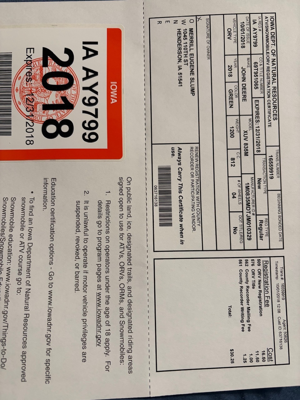 2018 John Deere XUV 835M ATVs and Utility Vehicle