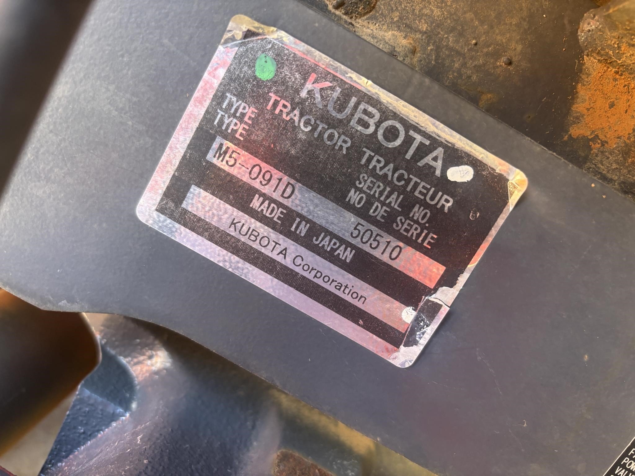 2019 Kubota M5-091D Tractor
