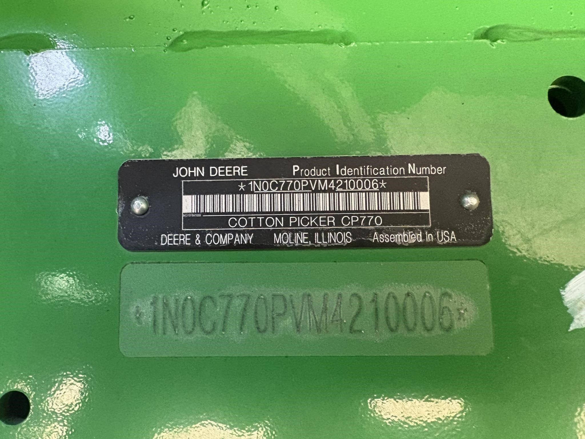 2021 John Deere CP770 Cotton Equipment