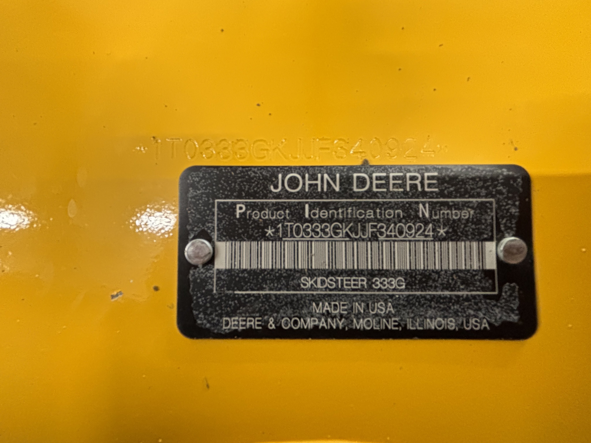 2018 Deere 333G Skid Steer
