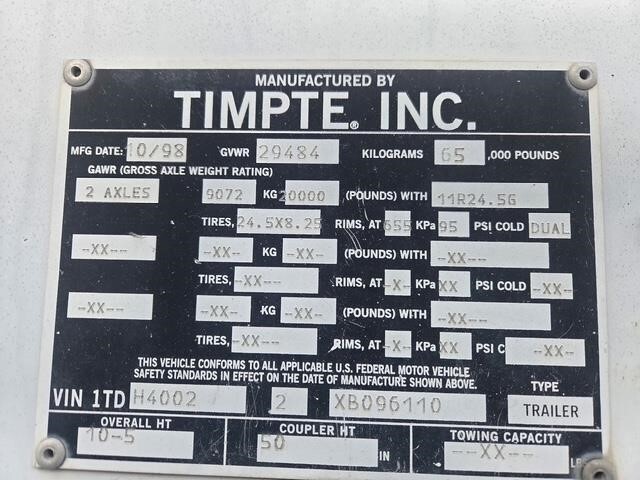 1999 Timpte Super Hopper Grain Trailer