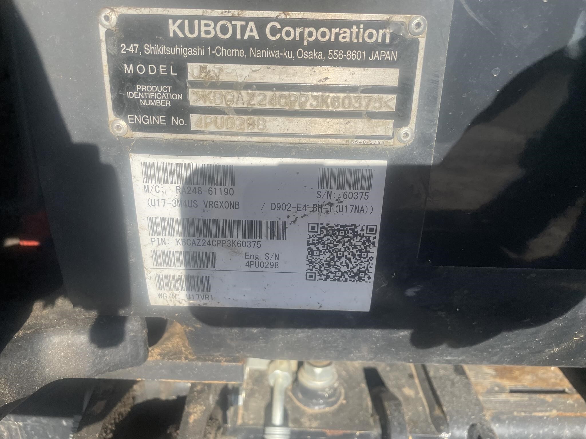 2023 Kubota U17 Mini Excavator