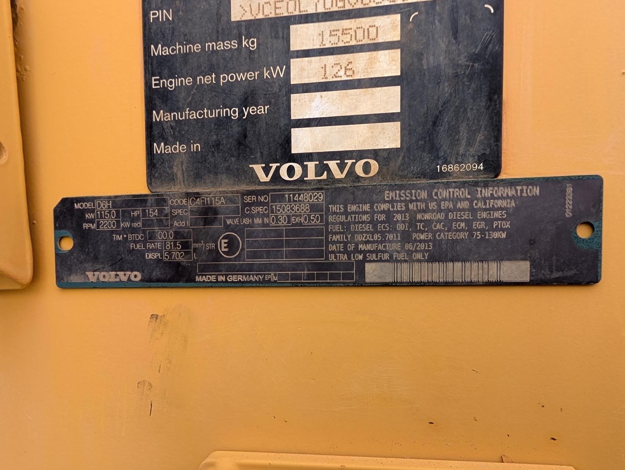 2013 Volvo L70G Miscellaneous