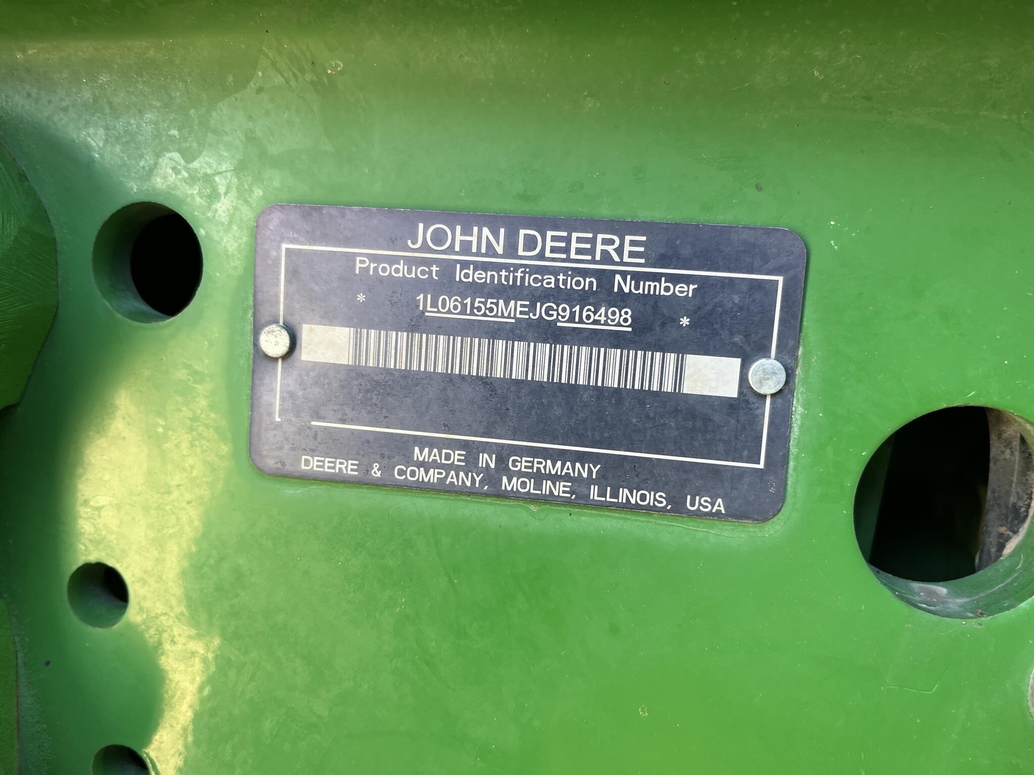 2018 John Deere 6155M Tractor