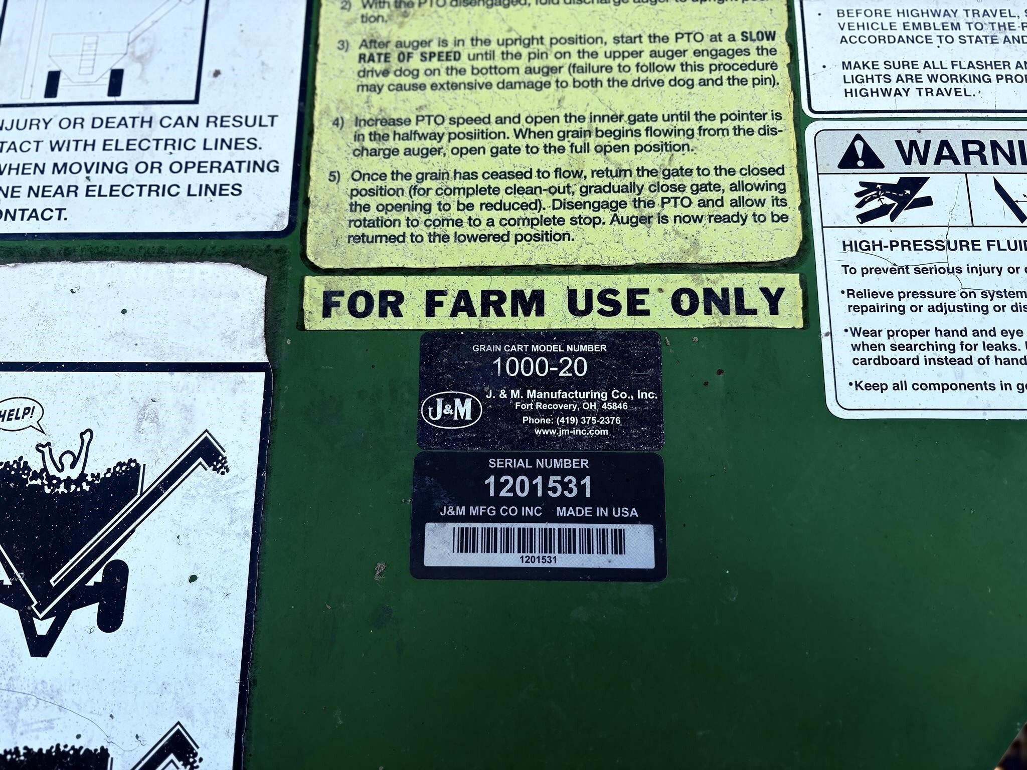2012 J&M 1000-20 Grain Cart
