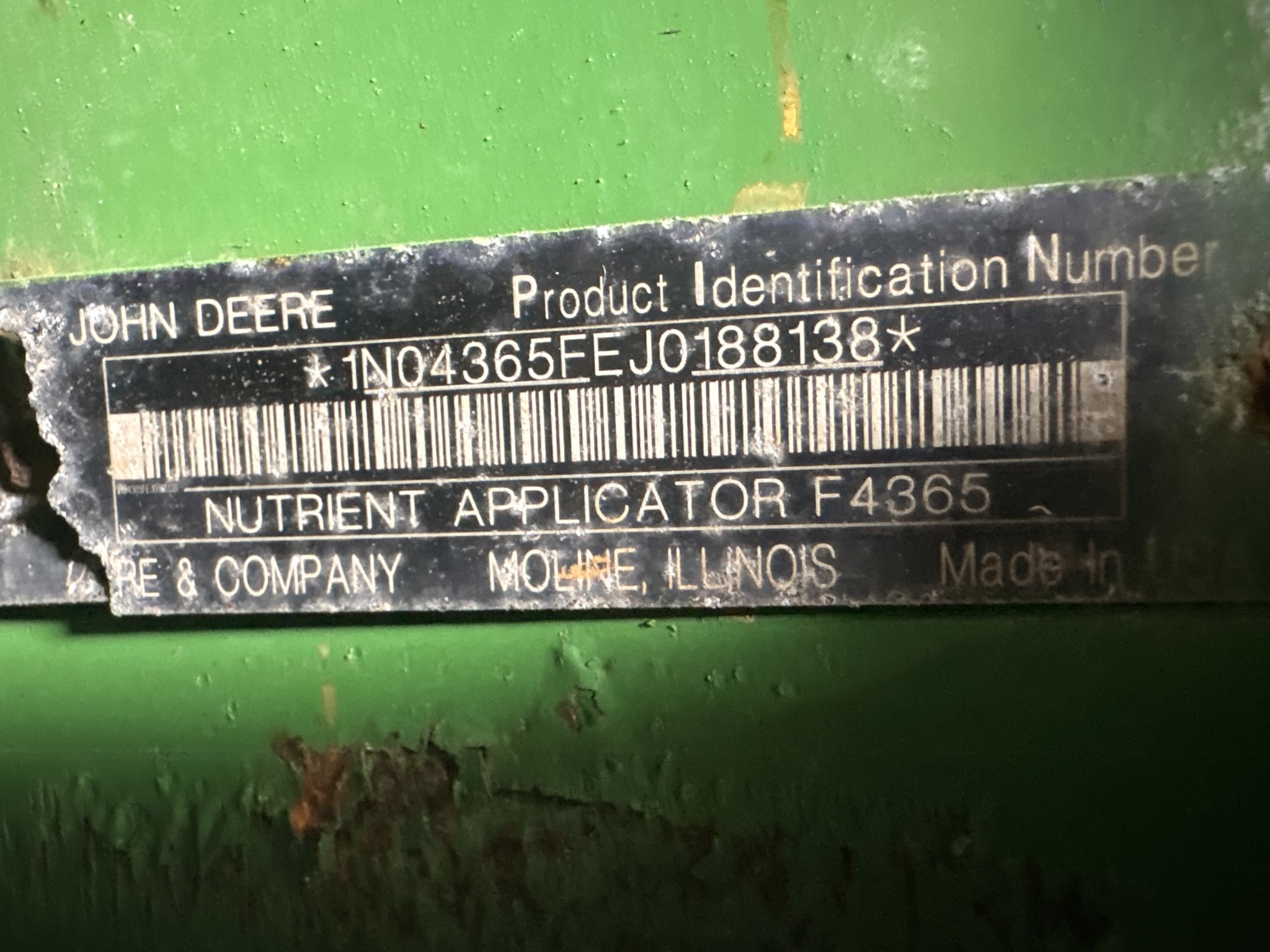 2018 John Deere F4365 Self-Propelled Fertilizer Spreader