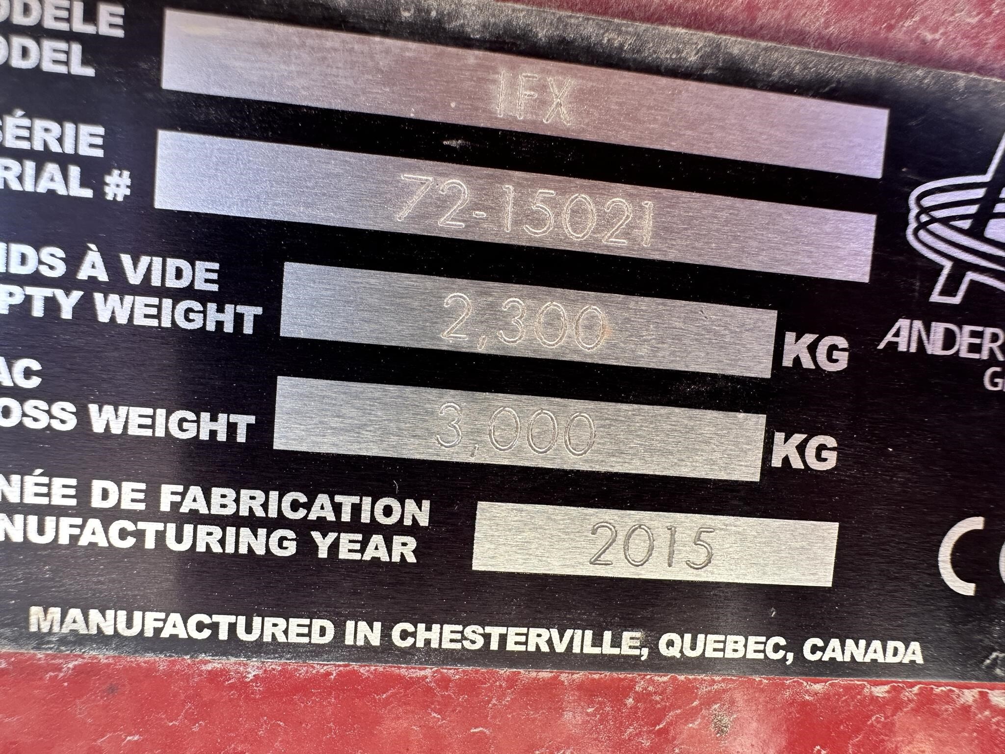 2015 Anderson IFX720 Bale Wrapper