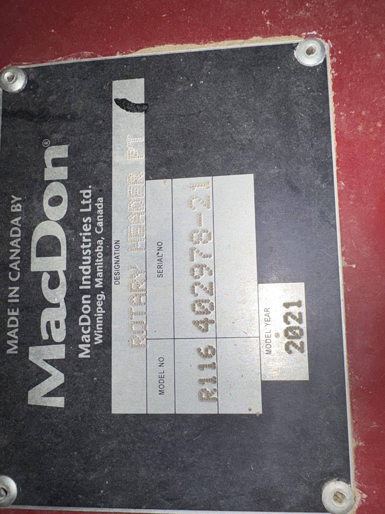 2021 MacDon R116PT Pull-Type Windrowers and Swather