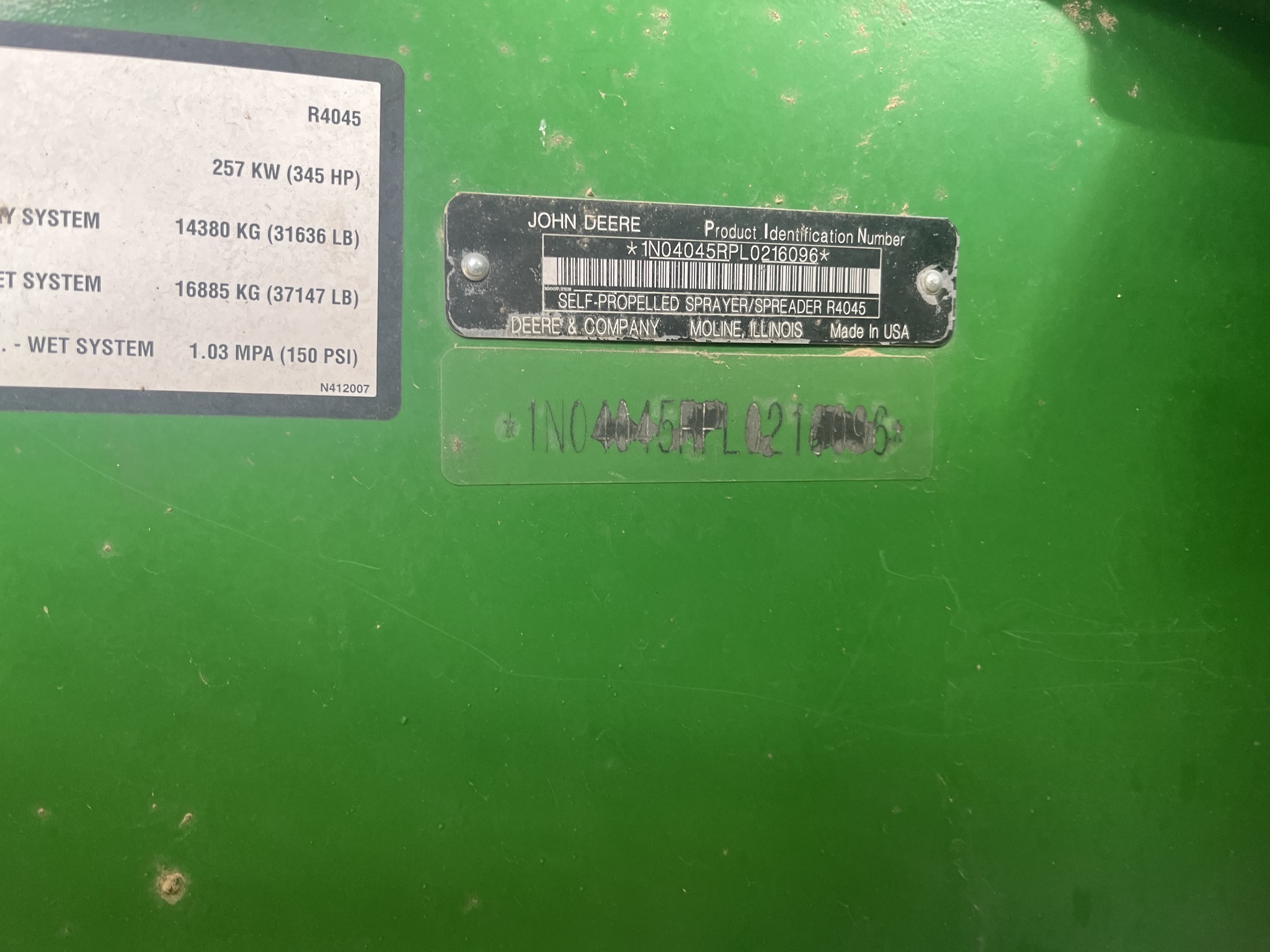 2021 John Deere R4045 Self-Propelled Sprayer