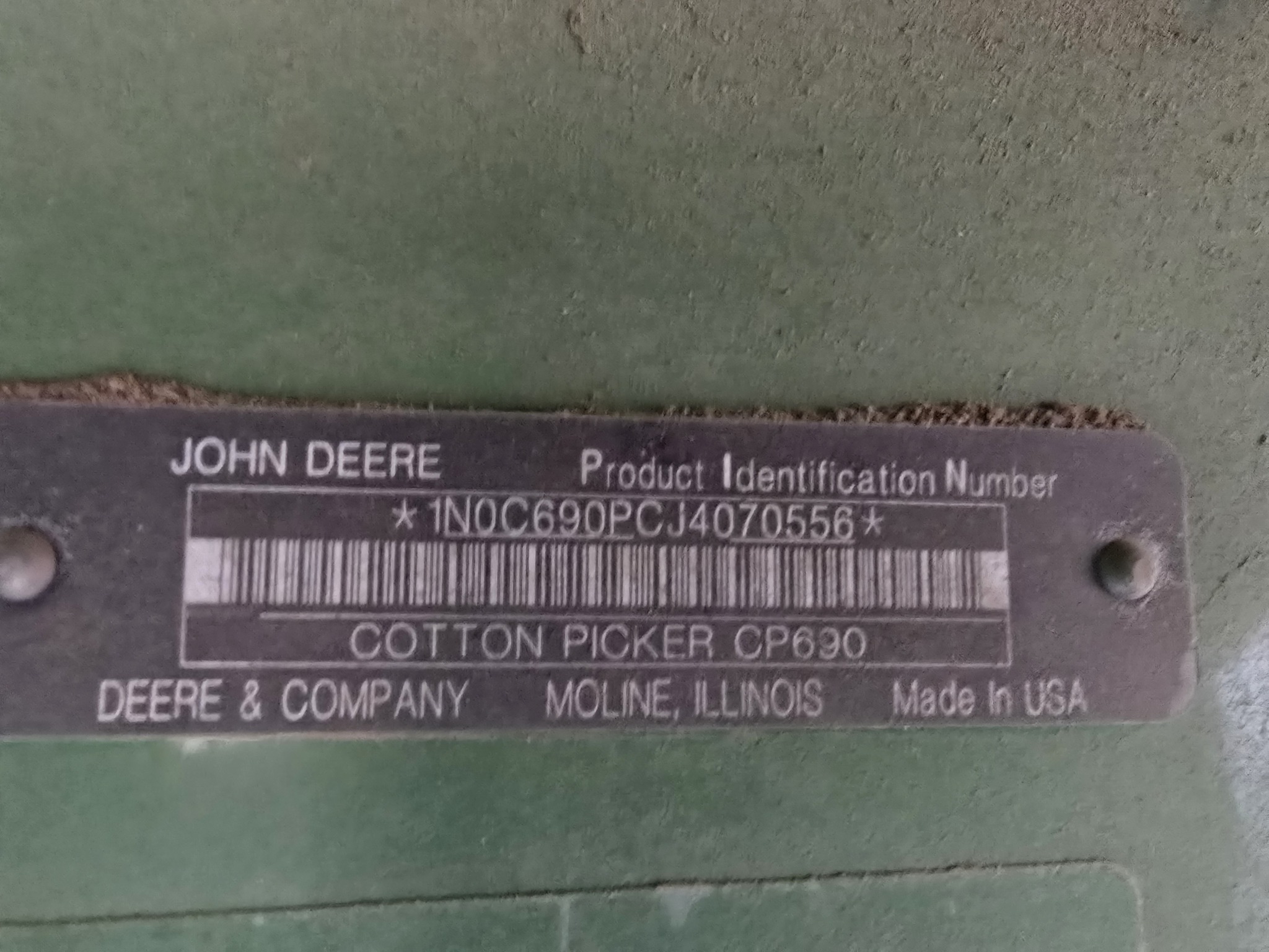 2018 John Deere CP690 Cotton Equipment