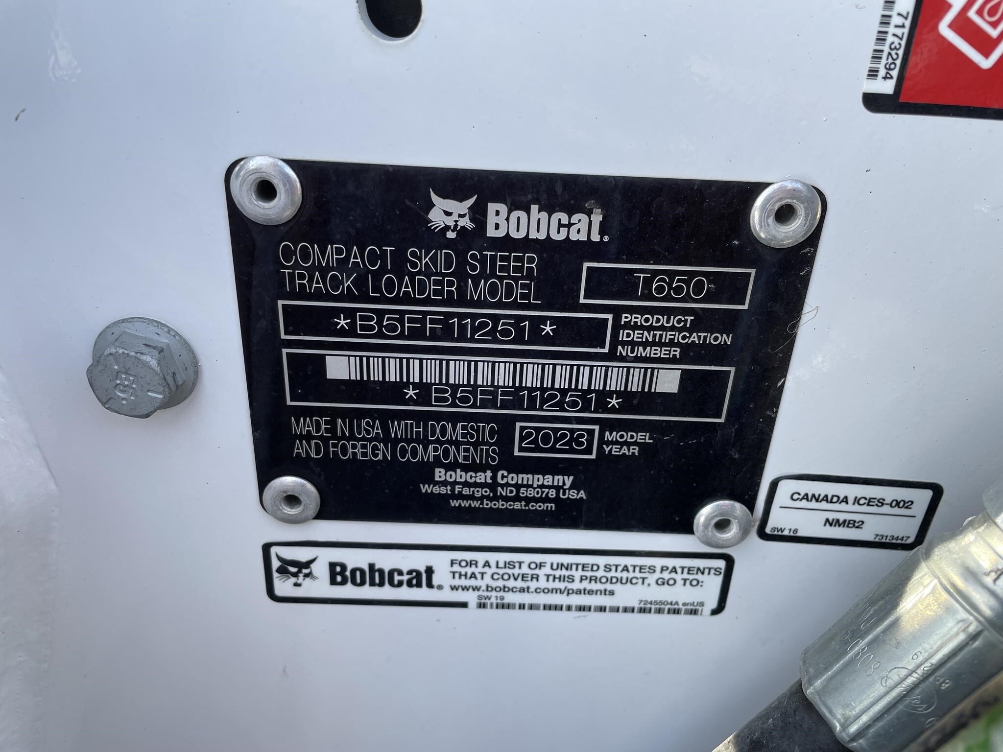 2023 Bobcat T650 Skid Steer