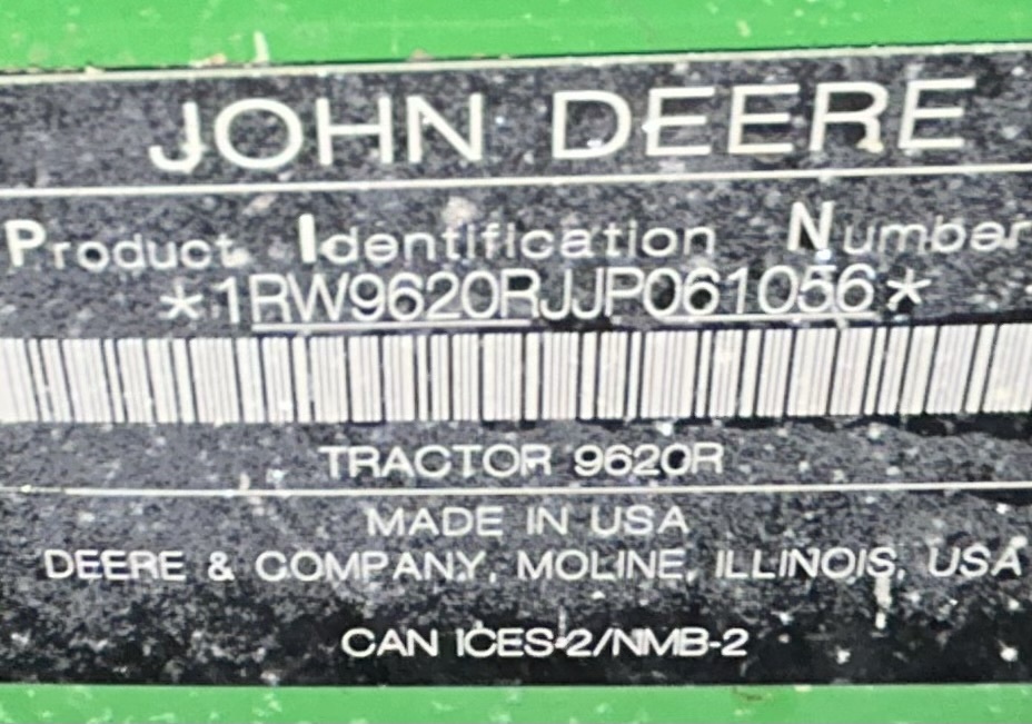 2018 John Deere 9620R Tractor
