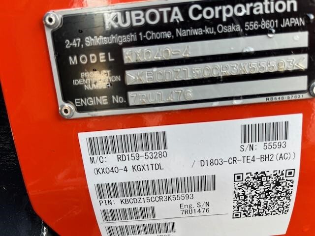 2025 Kubota KX040-4 Mini Excavator