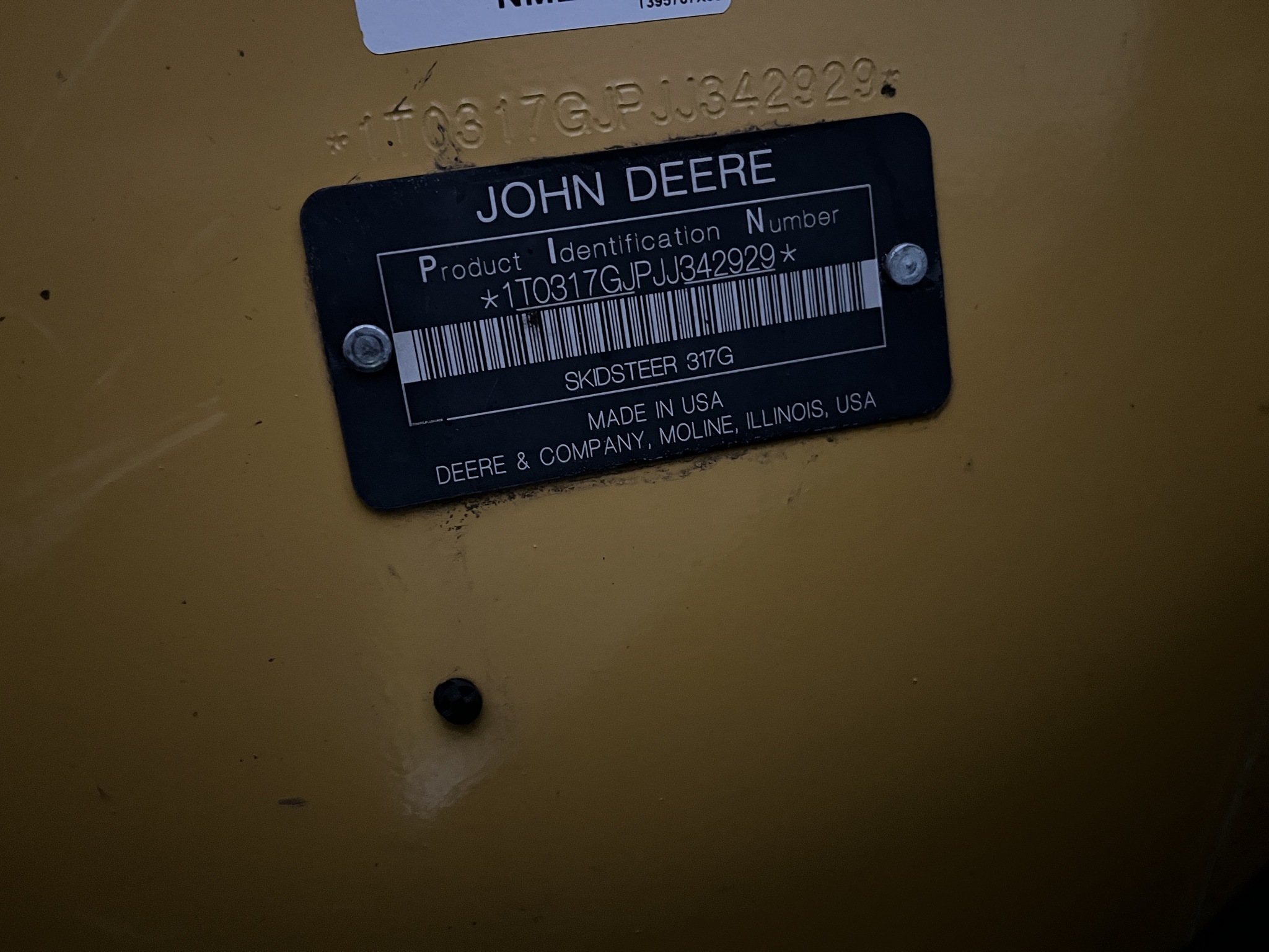 2019 Deere 317G Skid Steer