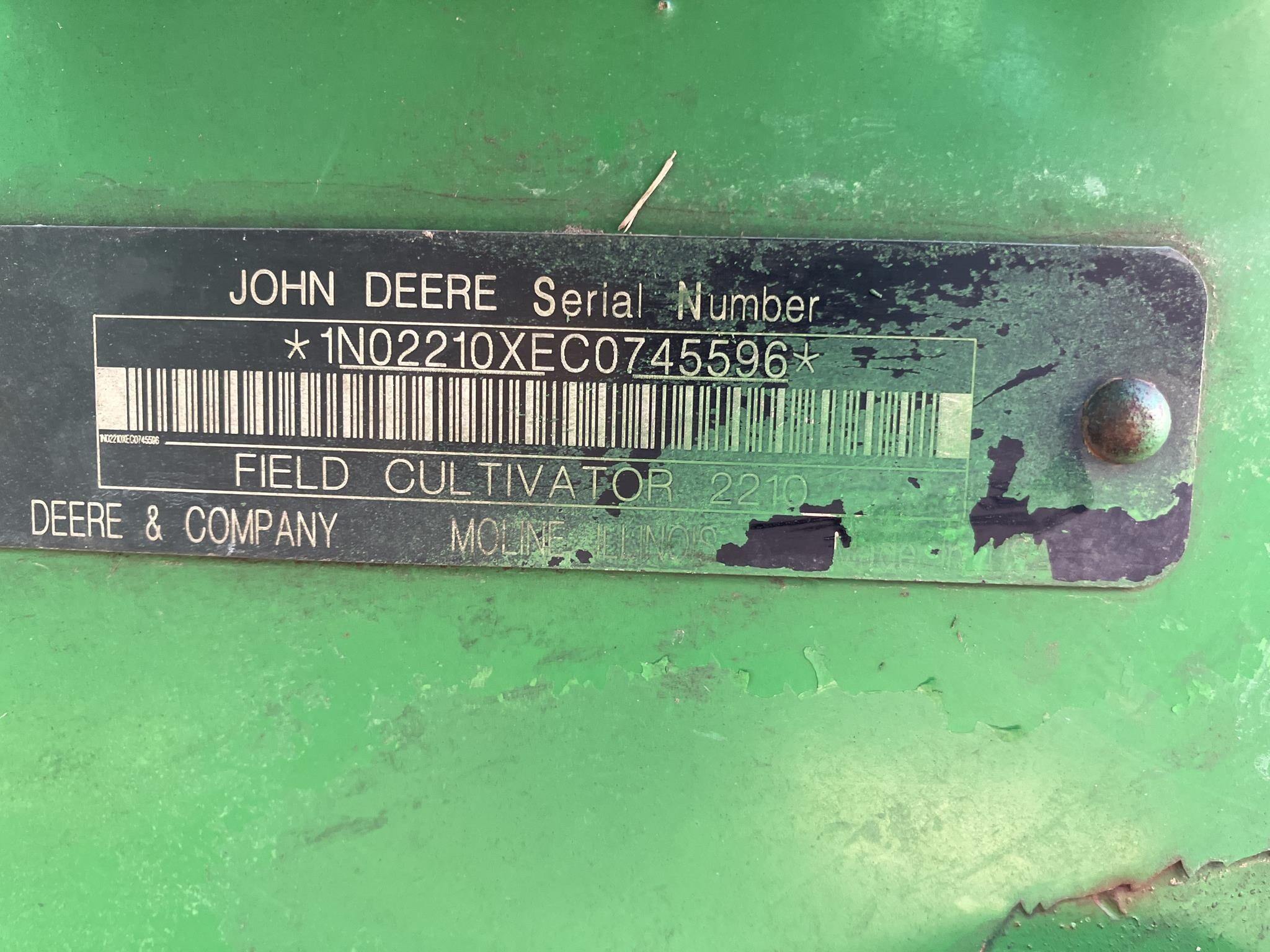 2012 John Deere 2210 Field Cultivator