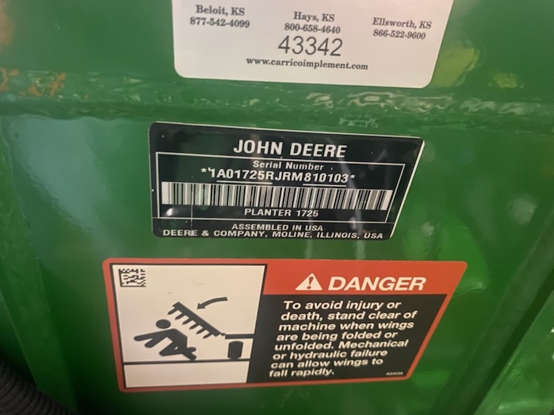 2025 John Deere 1725 Planter