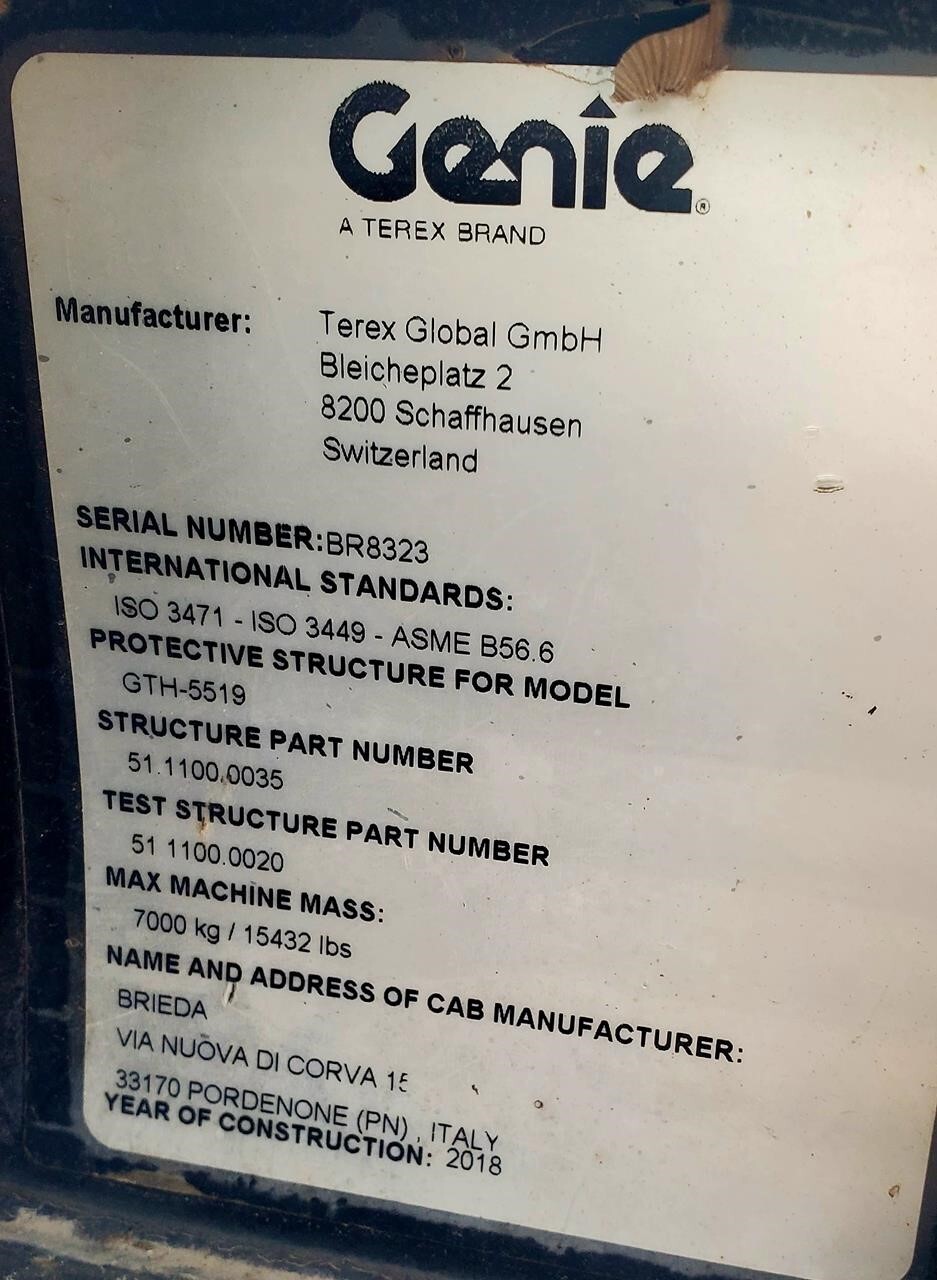 2018 Genie GTH5519 Telehandler