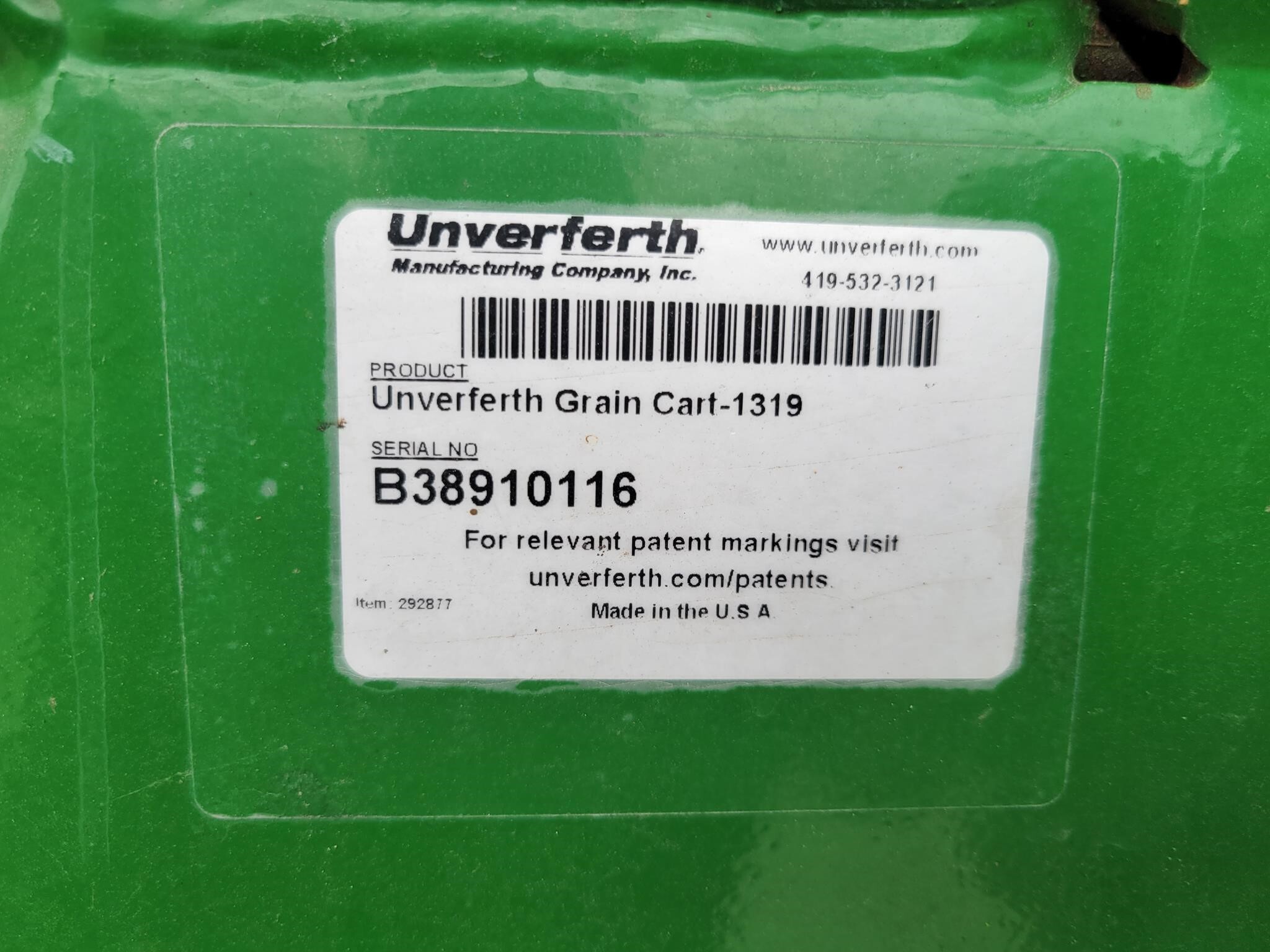 2019 Unverferth 1319 Grain Cart