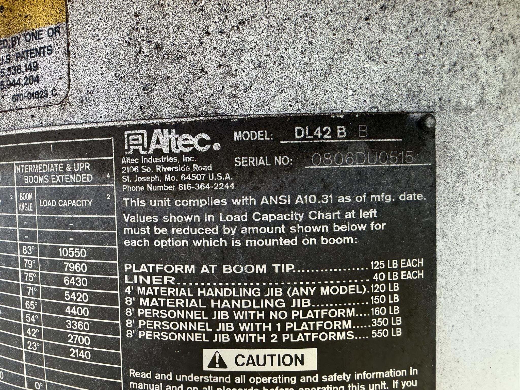 2001 Altec AA755L Crane
