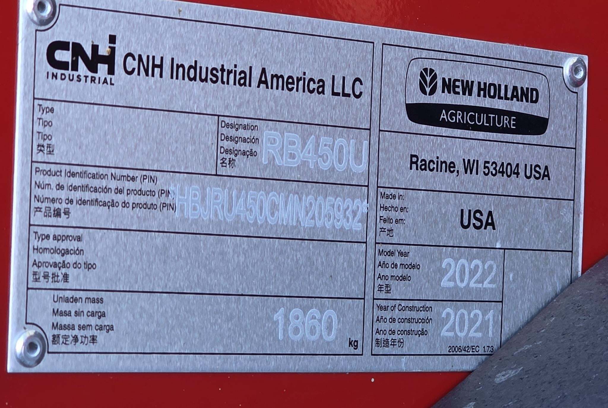 2022 New Holland Roll-Belt 450 Utility Round Baler
