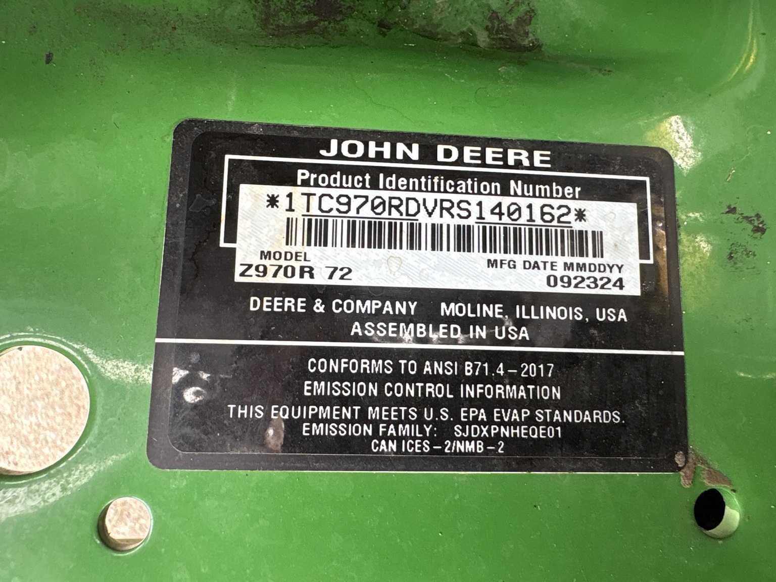 2025 John Deere Z970R Lawn Mower