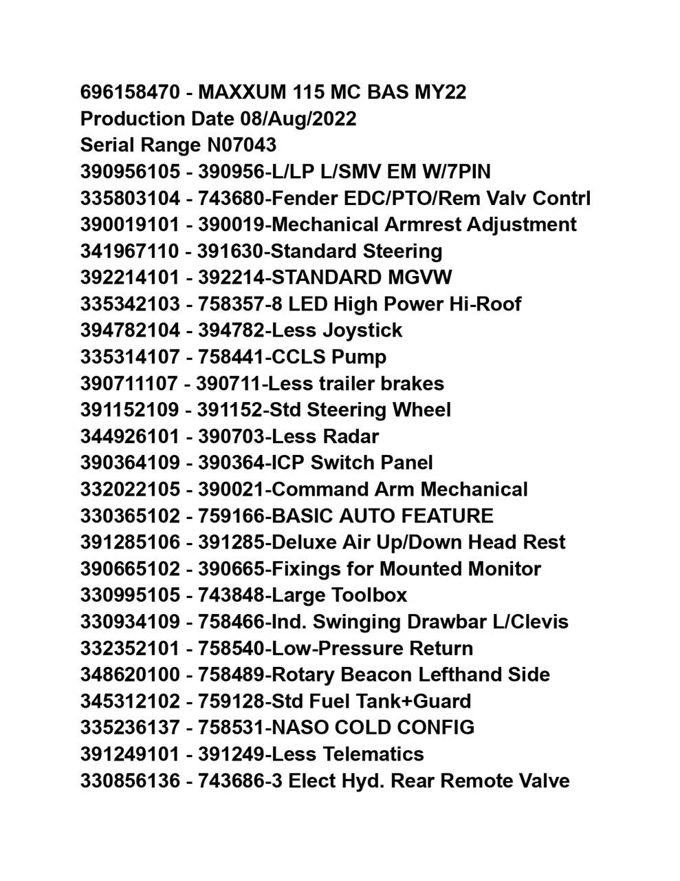 2022 Case IH Maxxum 115 Tractor