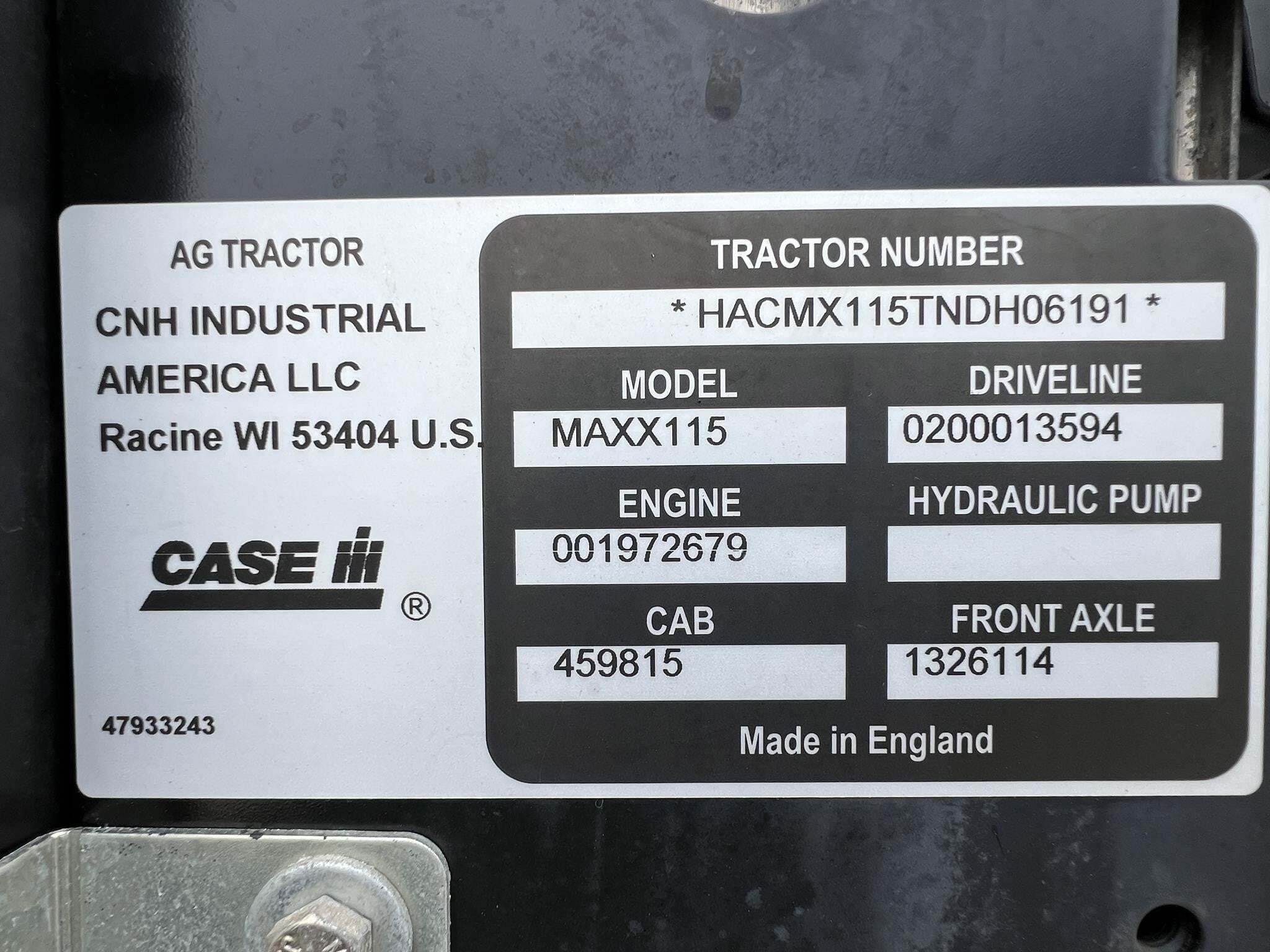2022 Case IH Maxxum 115 Tractor