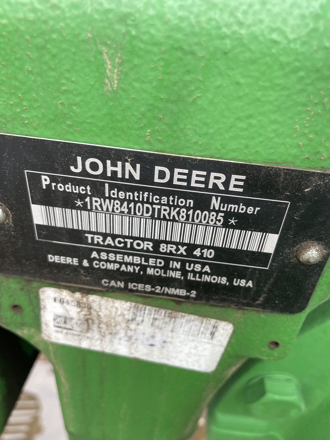 2025 John Deere 8RX 410 Tractor