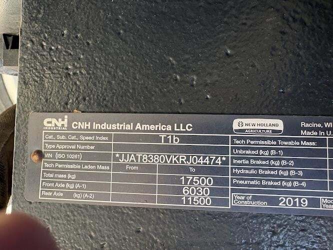 2020 New Holland T8.380 Tractor