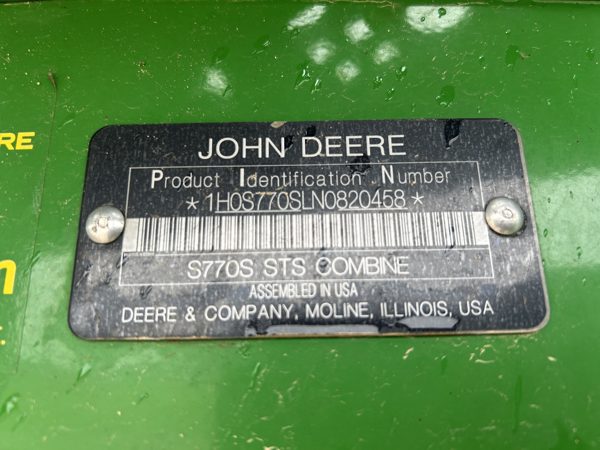 2022 John Deere S770 Combine