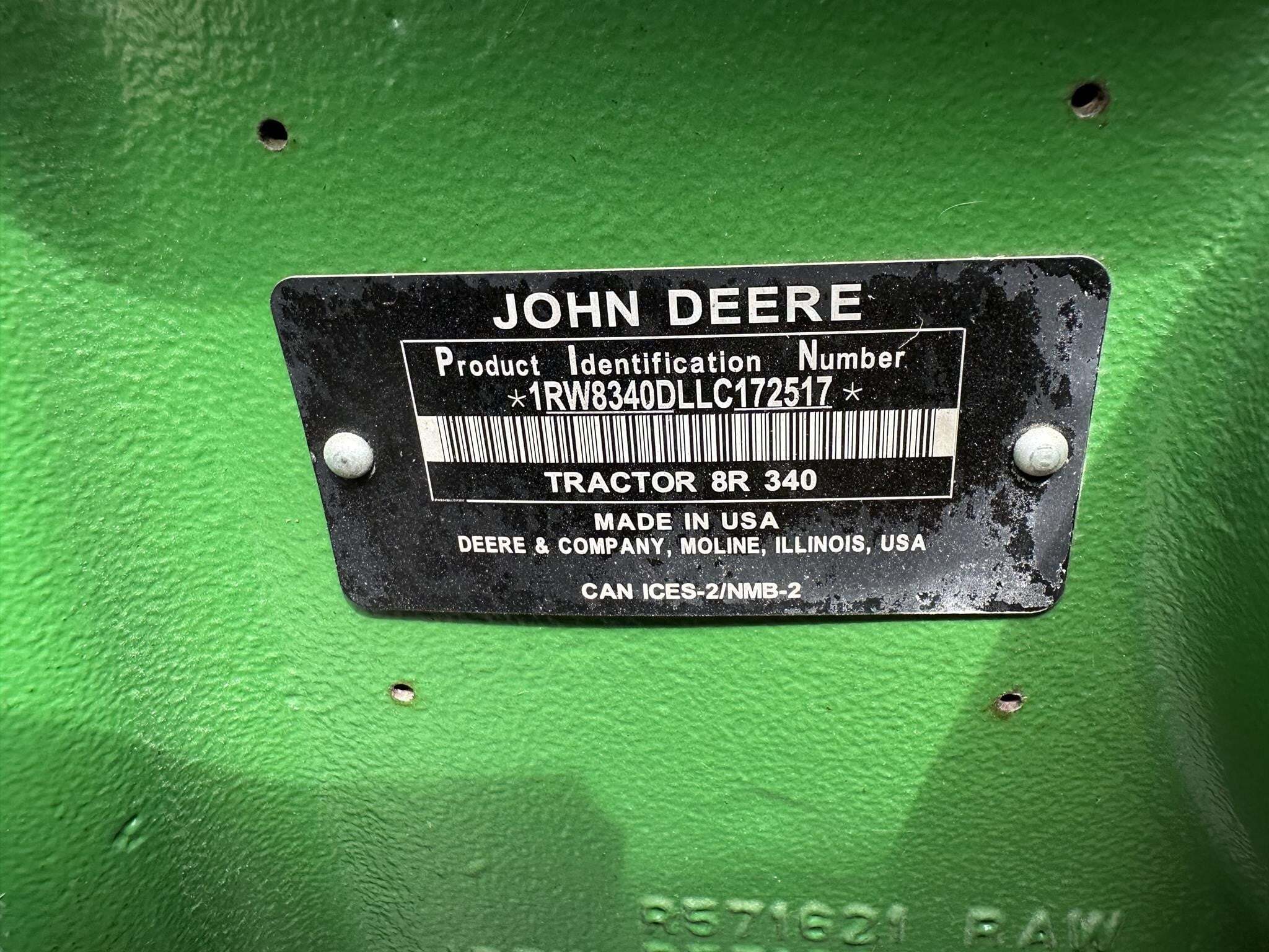2020 John Deere 8R 340 Tractor