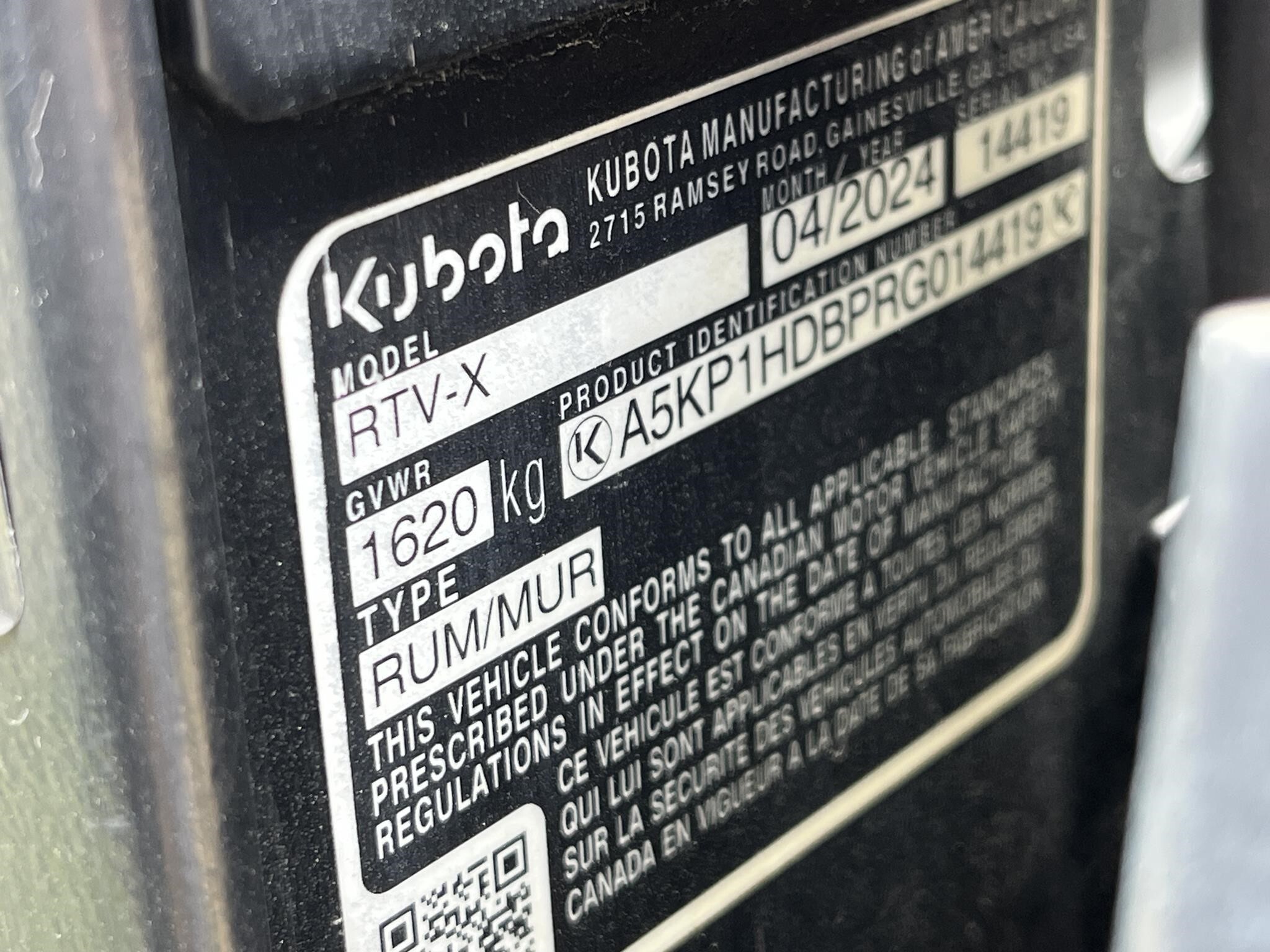 2024 Kubota RTV-X ATVs and Utility Vehicle