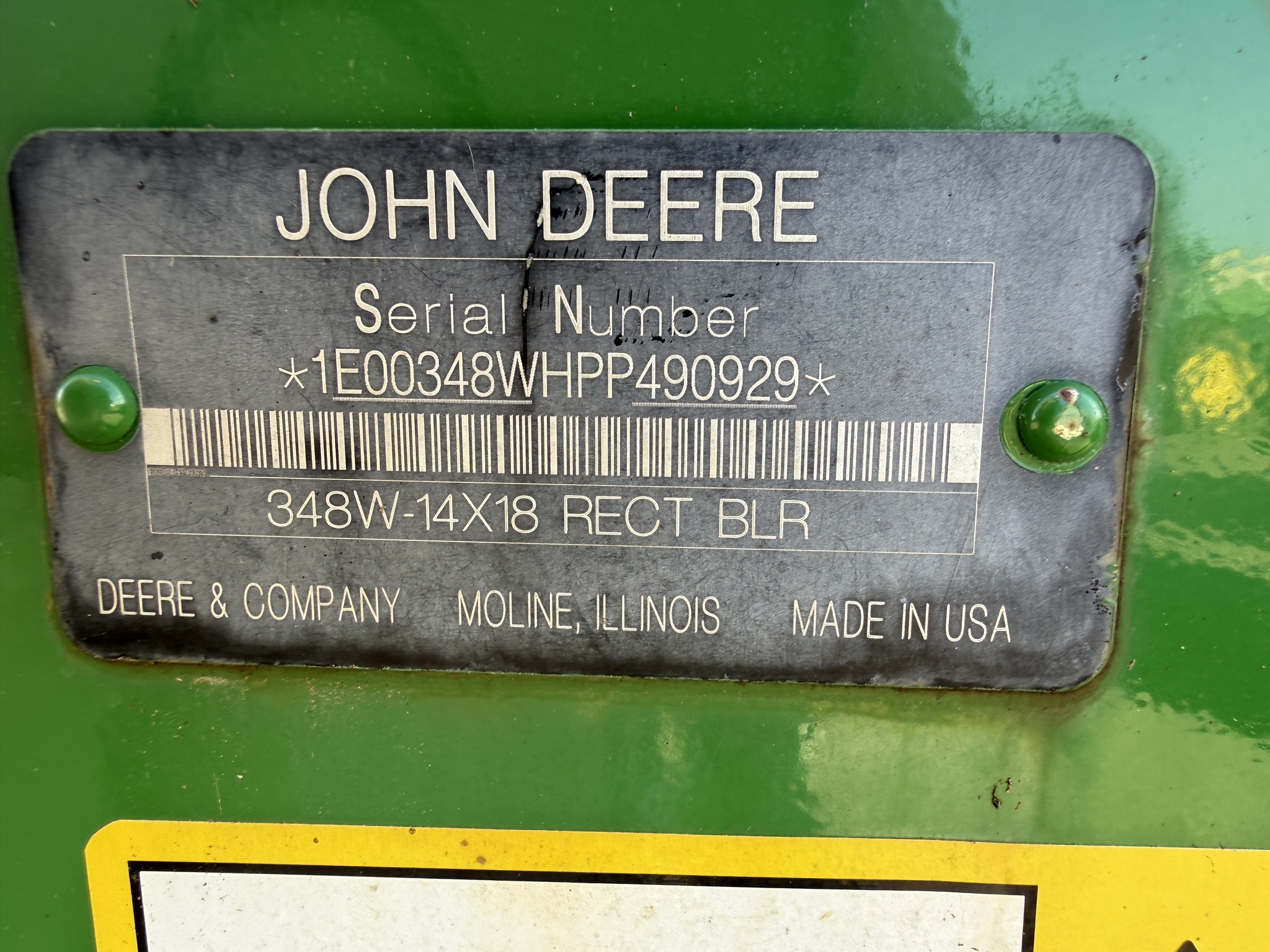 2023 John Deere 348 Small Square Baler