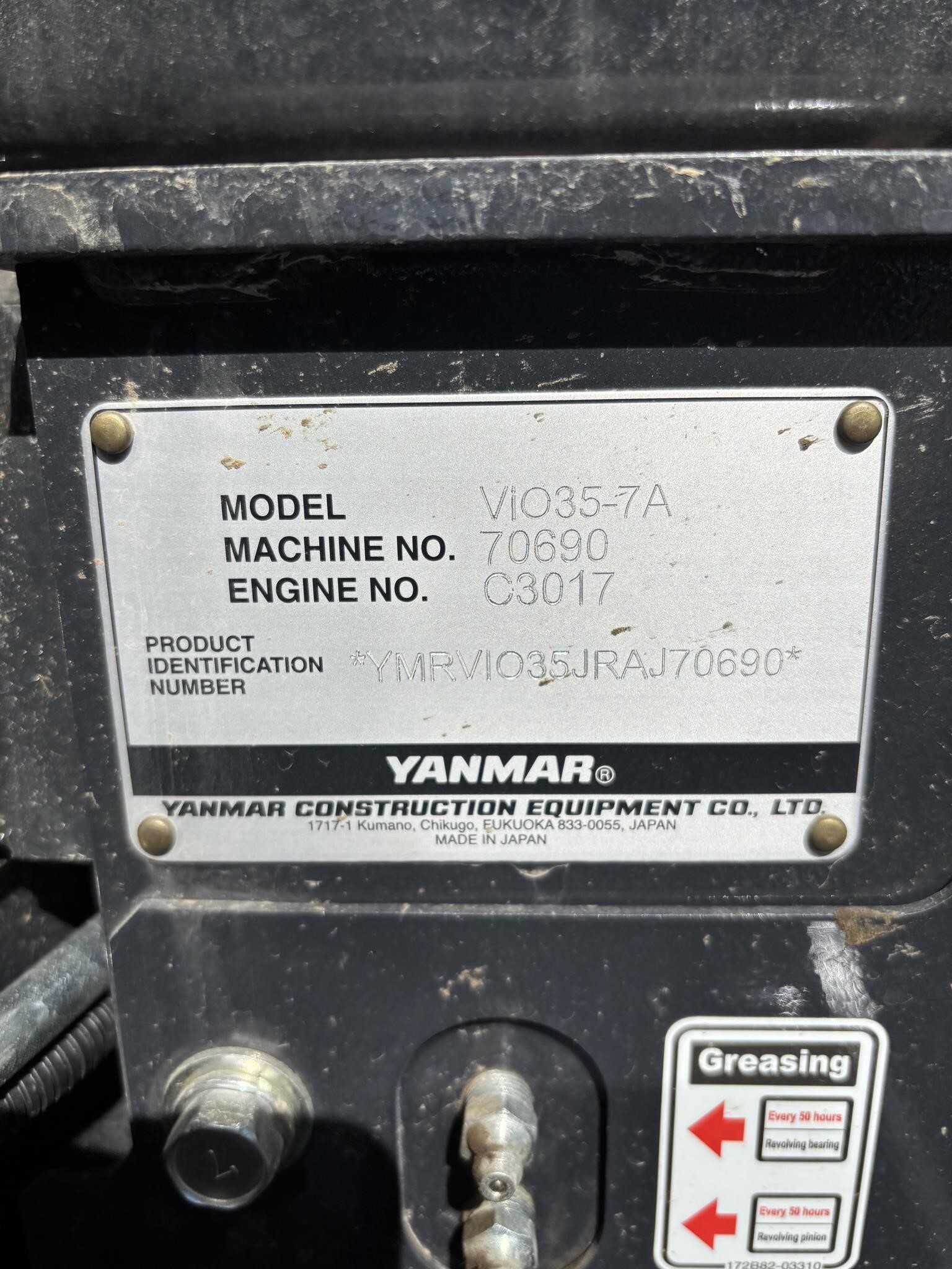 2025 Yanmar VIO35-6A Mini Excavator