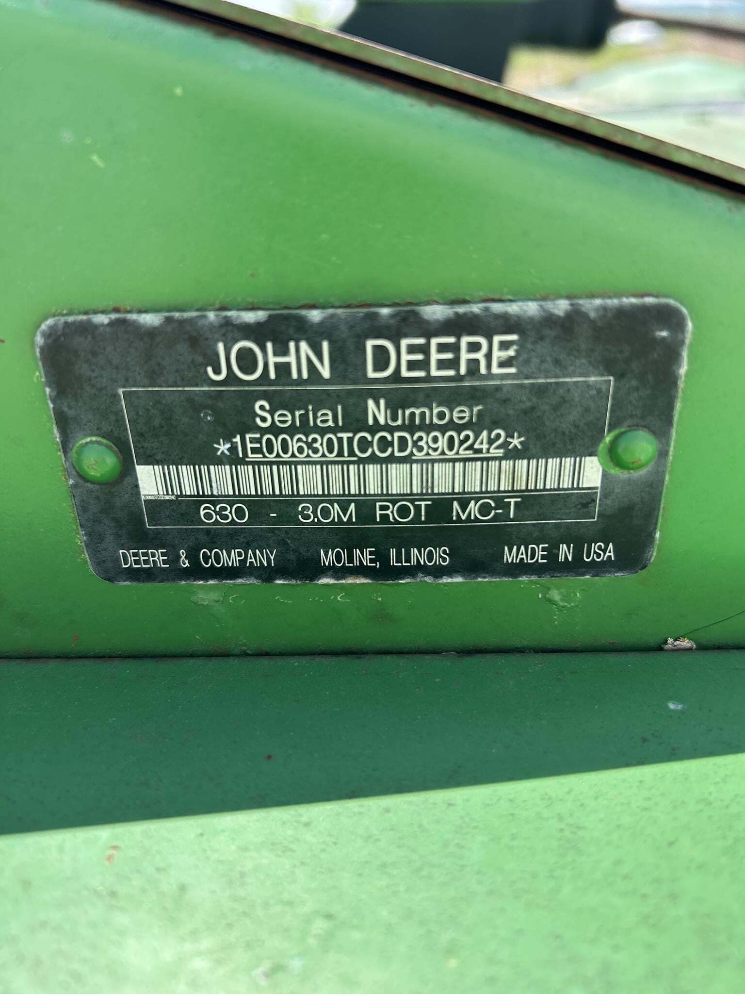2012 John Deere 630 Mower Conditioner