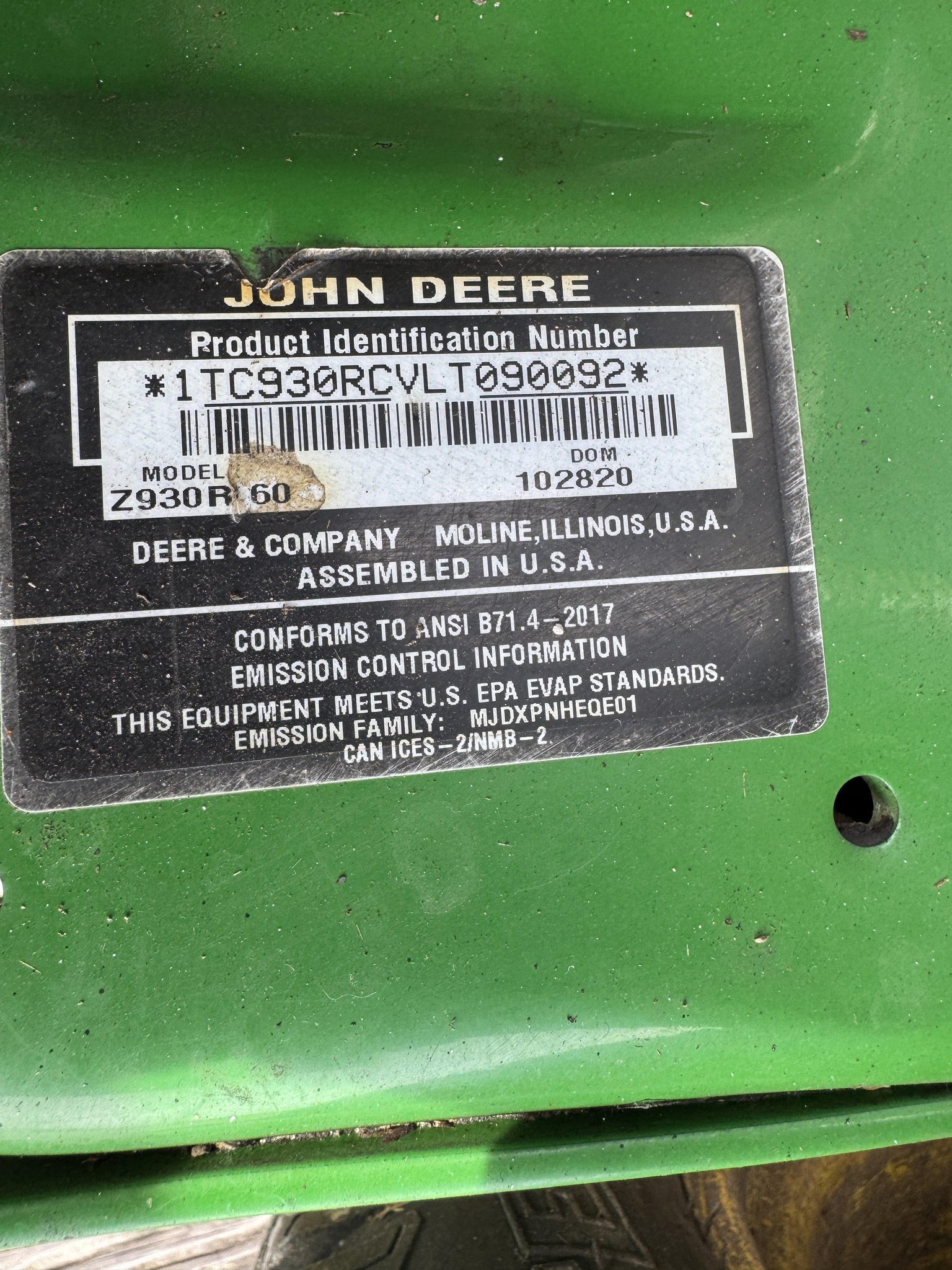 2021 John Deere Z930R Lawn Mower