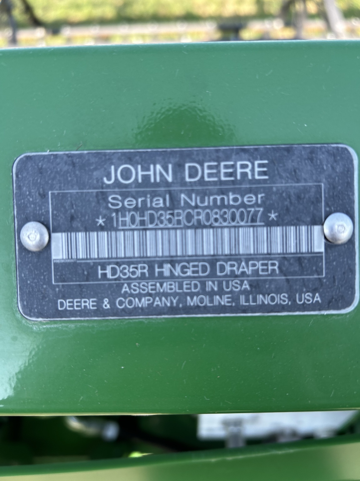 2024 John Deere HD35R Platform