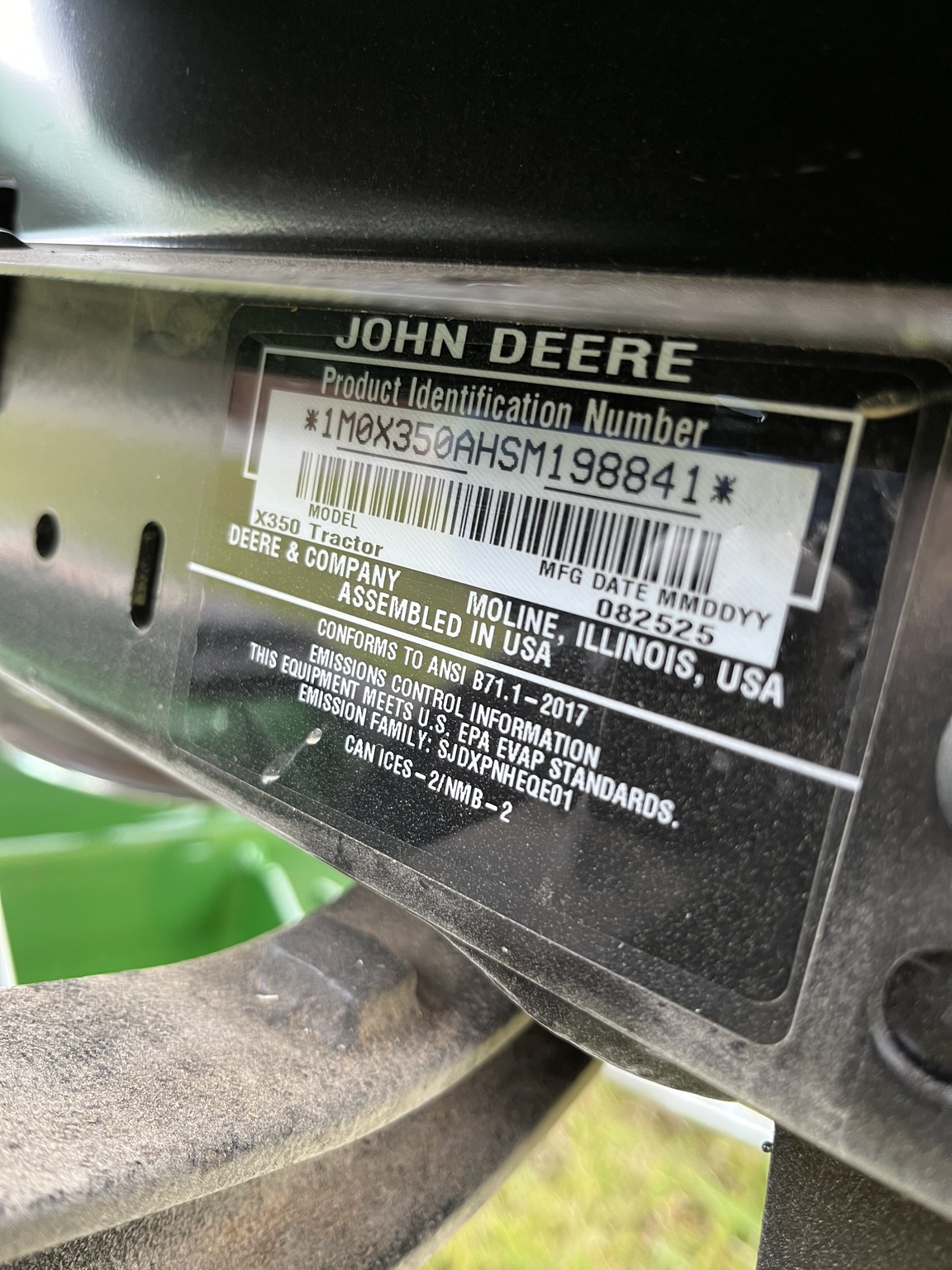 2025 John Deere X350 Lawn Mower