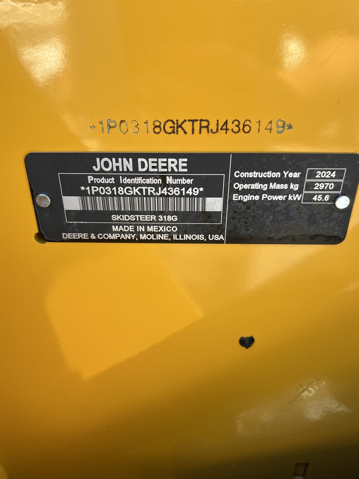 2024 Deere 318G Skid Steer