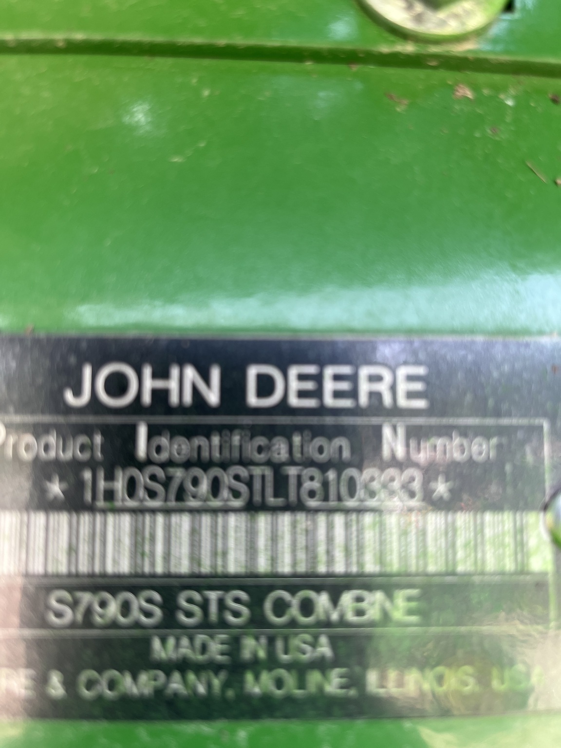 2020 John Deere S790 Combine