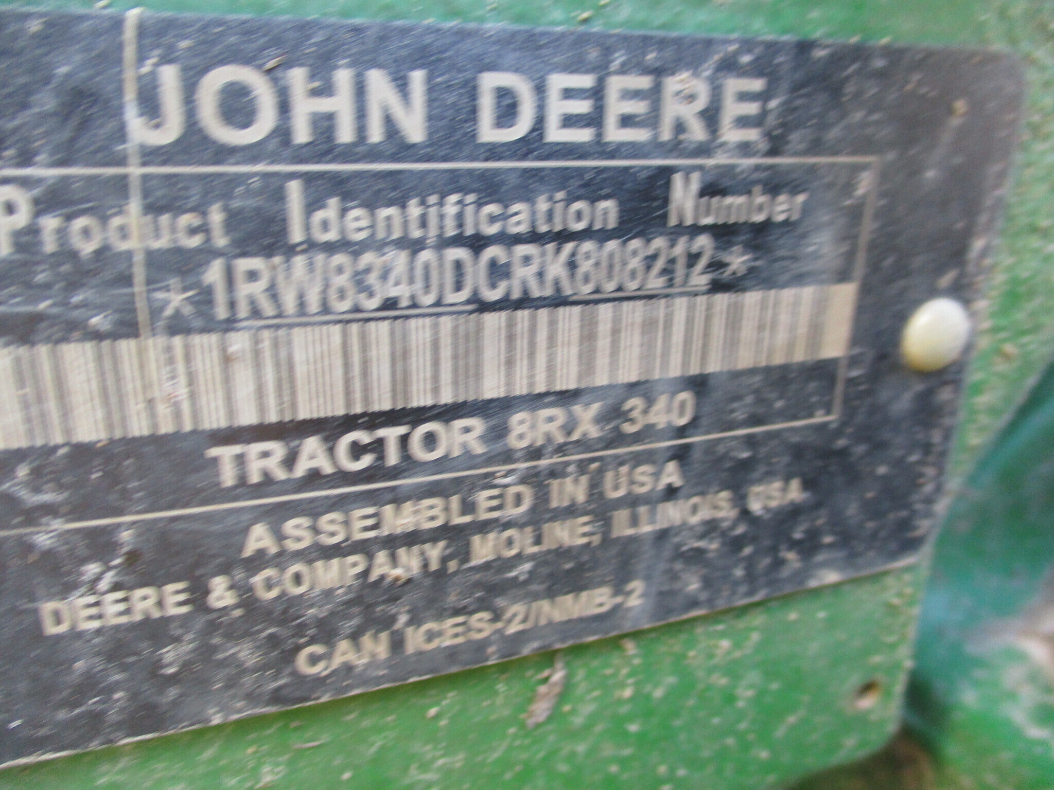 2024 John Deere 8RX 340 Tractor
