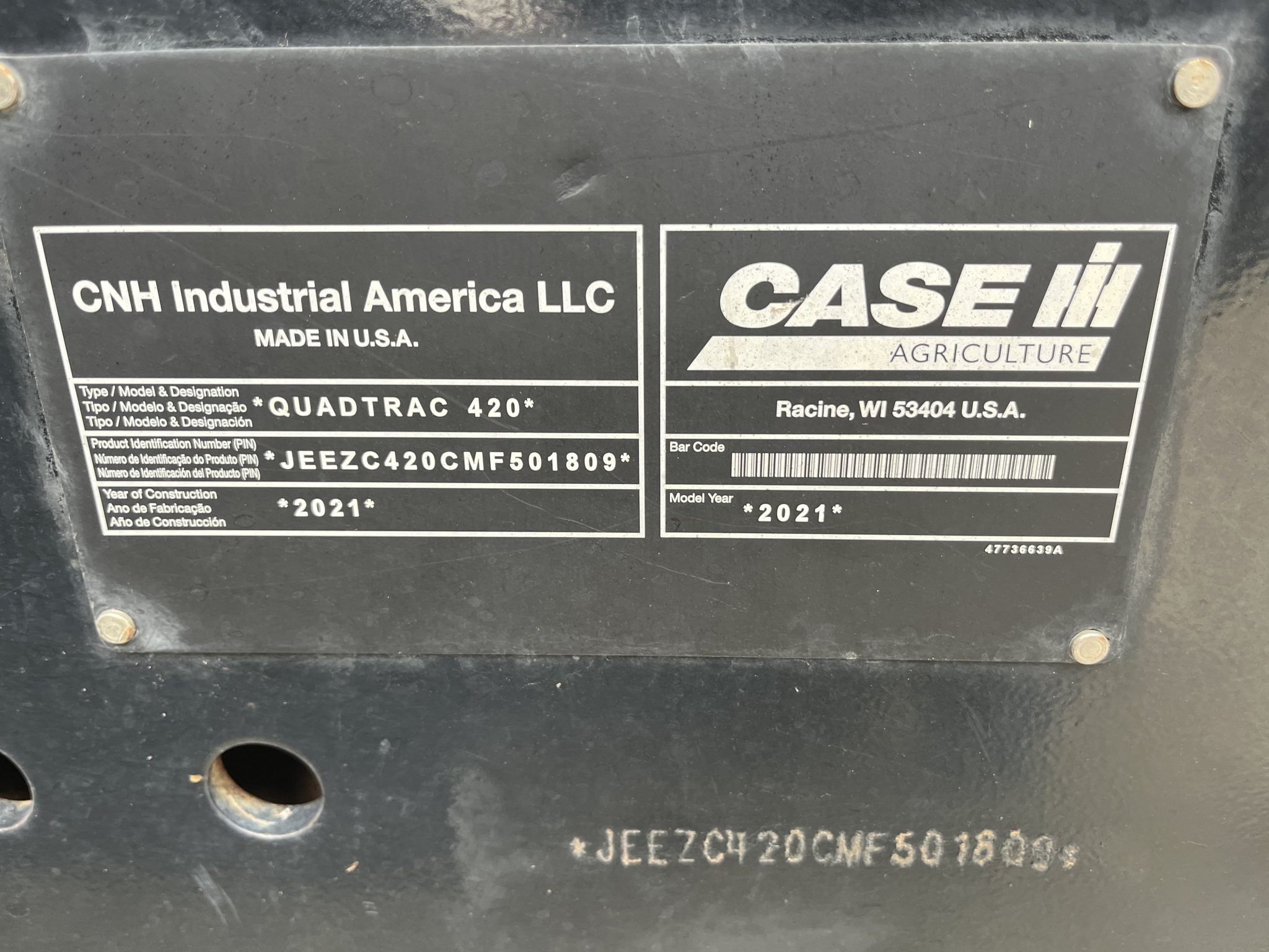 2021 Case IH Steiger 420 AFS Row Tractor