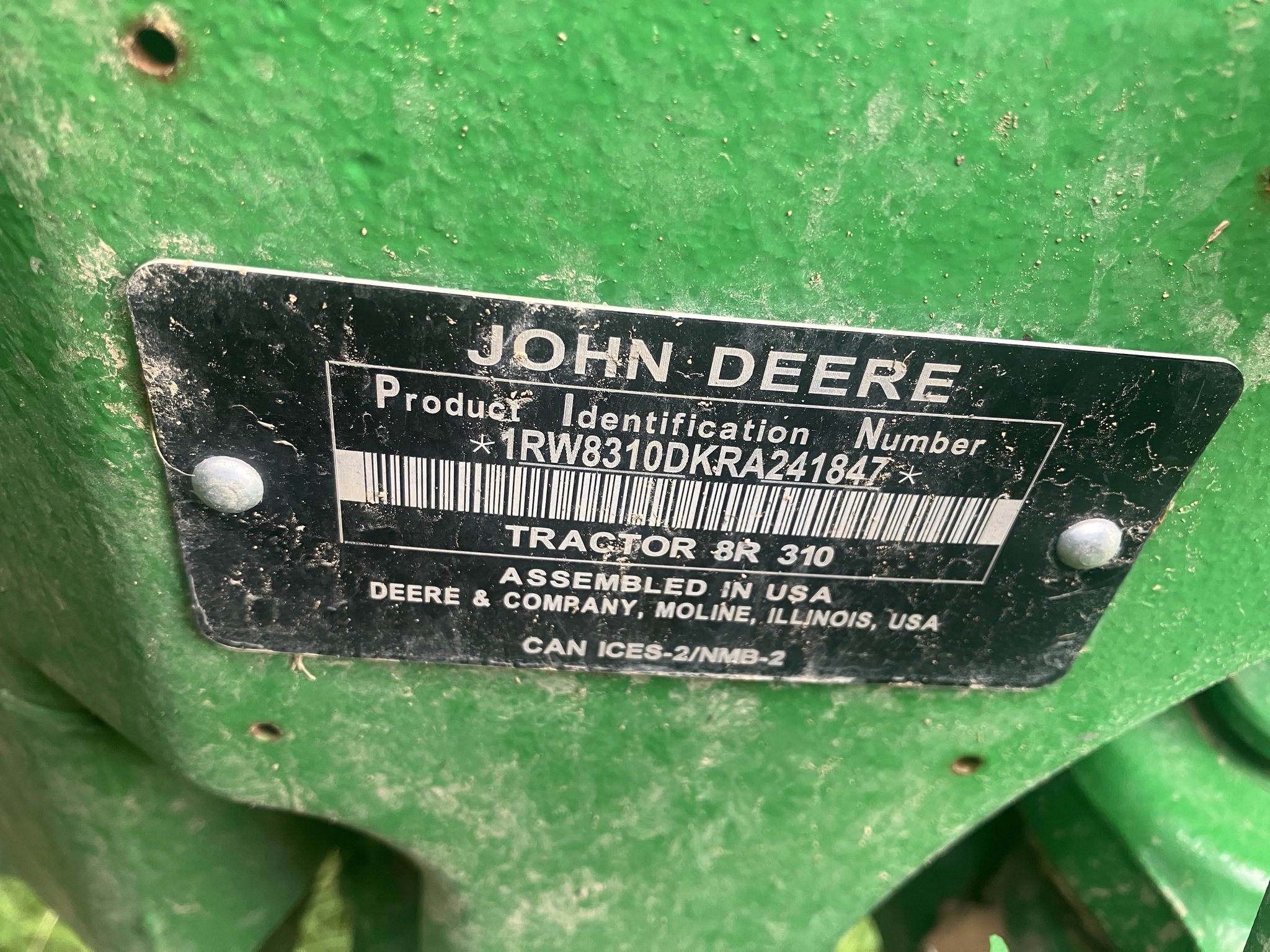 2024 John Deere 8R 310 Tractor