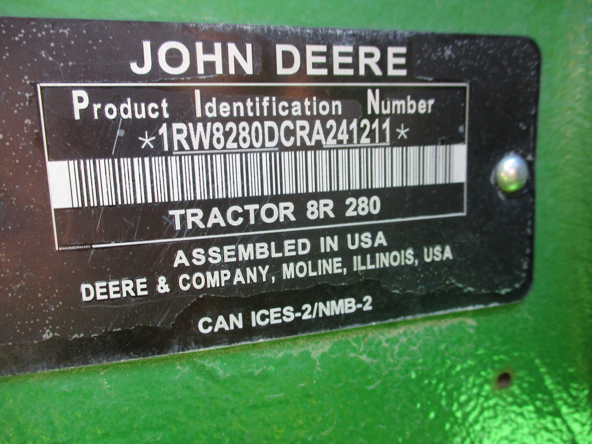 2024 John Deere 8R 280 Tractor