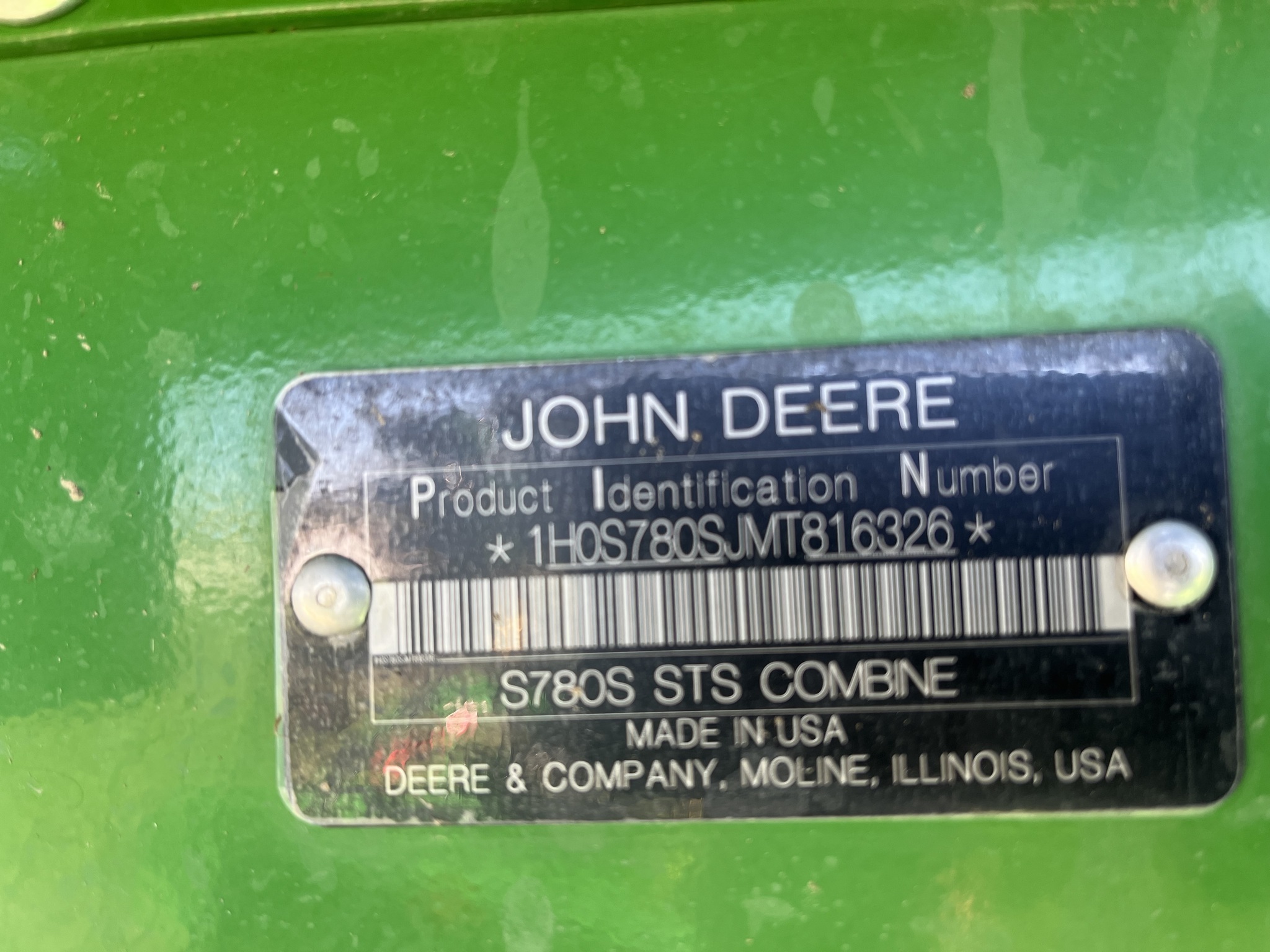 2021 John Deere S780 Combine