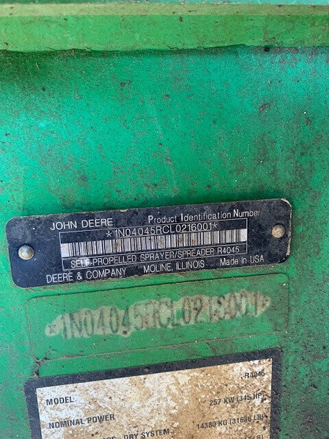 2021 John Deere R4045 Self-Propelled Sprayer