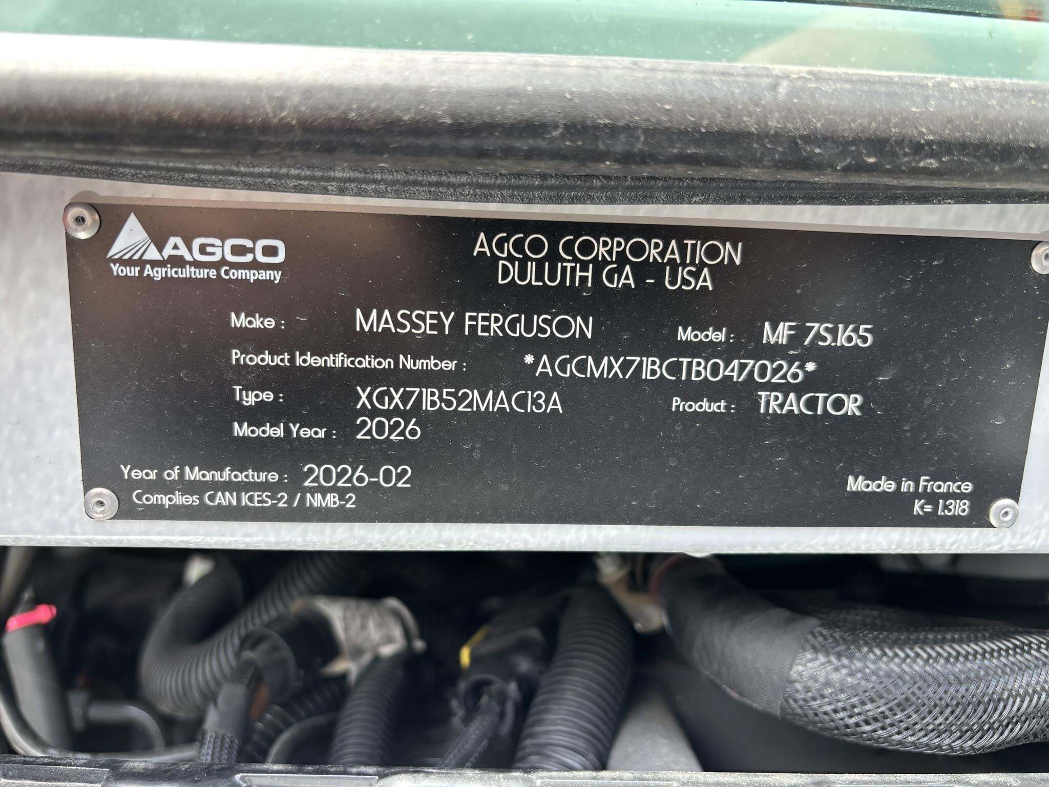 2026 Massey Ferguson 7S.165 Tractor